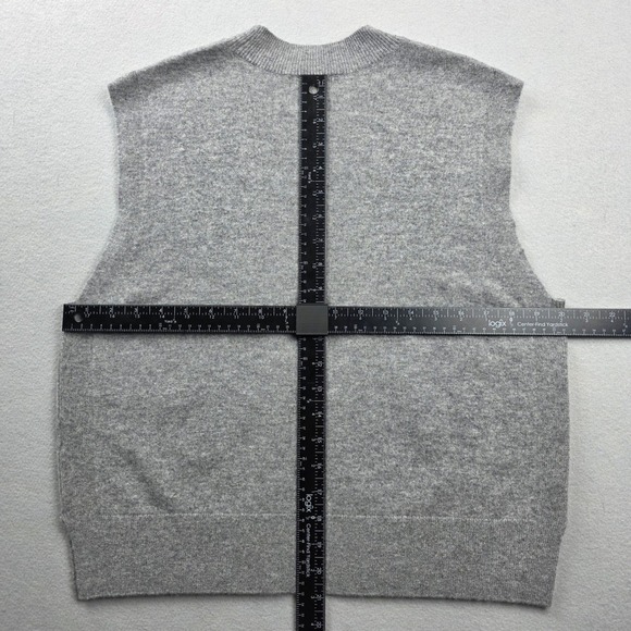 Quince Mongolian Cashmere Shrunken Sweater Vest Heather Grey Large L - Picture 4 of 6